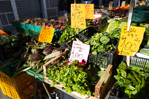 Grocery market in Genoa, Italy