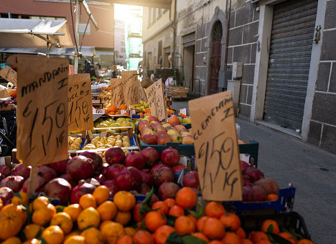 Grocery market in Genoa, Italy