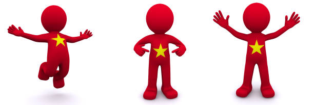 istock 3d character textured with flag of Vietnam 182103881