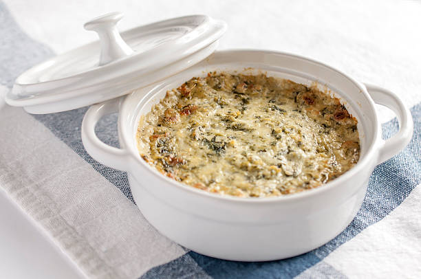 Spinach Artichoke Dip Hot Spinach and Artichoke Dip artichoke stock pictures, royalty-free photos & images