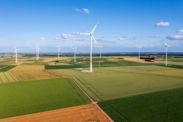 istock Wind power plant, aerial view 1821059432
