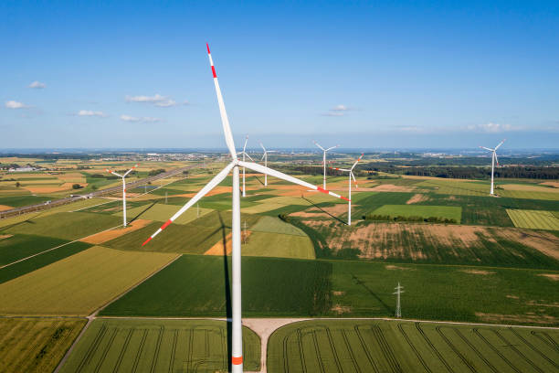istock Wind power plant, aerial view 1821071981