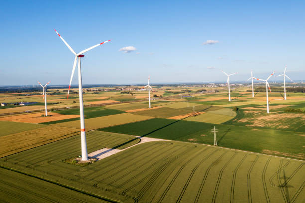 istock Aerial view of wind farm 1821074065
