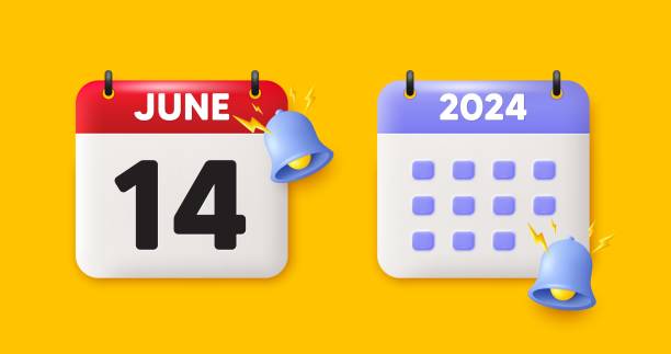 istock 14th day of the month icon. Event schedule date. Calendar date 3d icon. Vector 1821107184