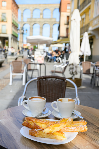 Relax at the Roman aqueduct of Segovia on a sunny day