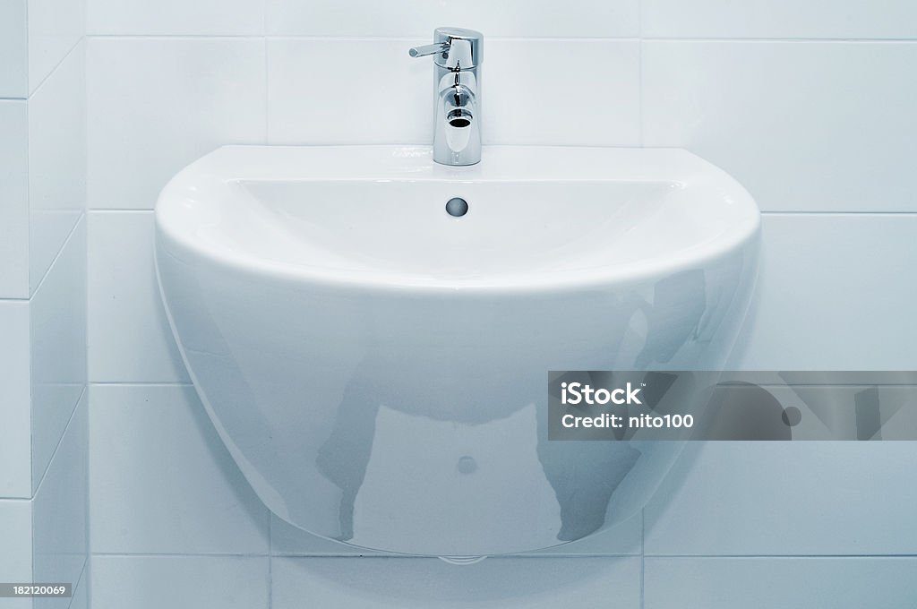 bathroom sink a ceramic bathroom sink Bathroom Stock Photo