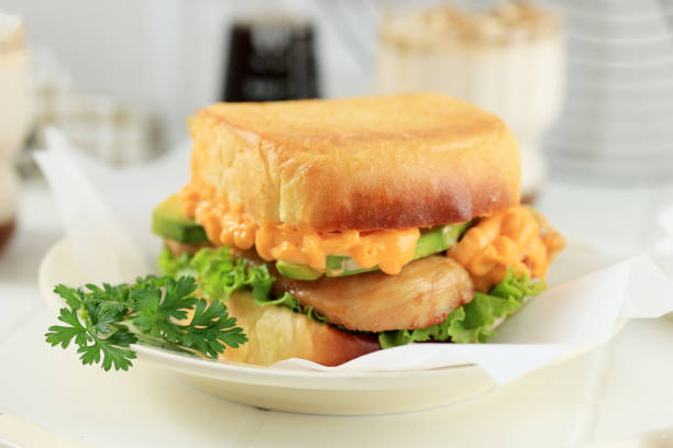 istock Hokkaido Bread Chicken Sandwich with Lettuce 1821216118