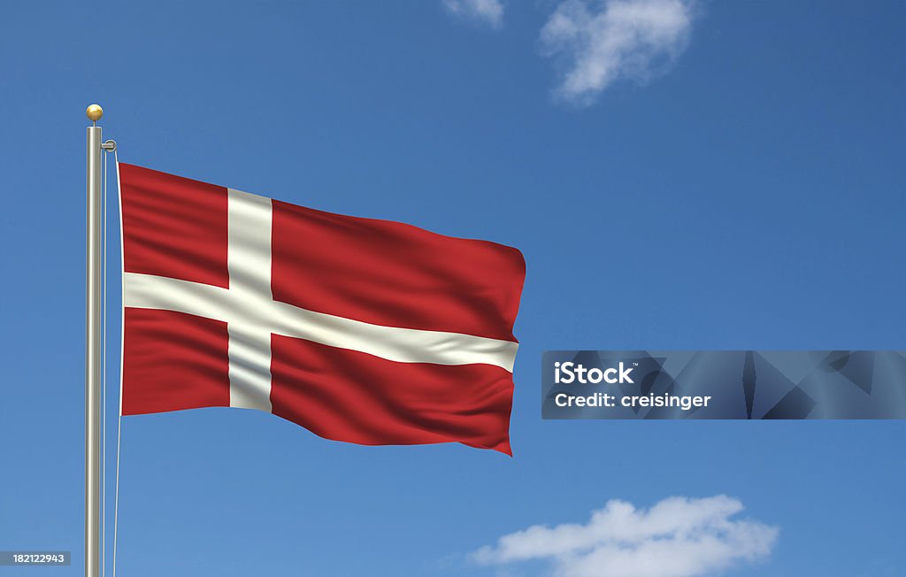 Bandeira da Dinamarca - Foto de stock de Azul royalty-free