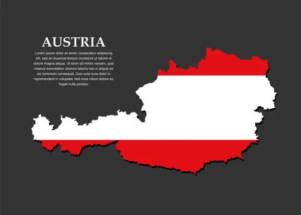 Vector illustration of Vector map Austria made flag, Europe country