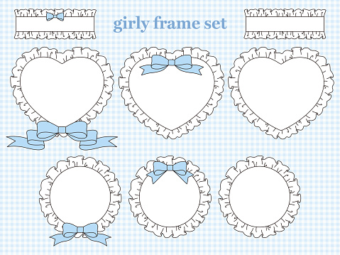 Green Ruffles Frame Vector Illustration Set Of Ruffles And Ribbon Frames Stock Illustration ...