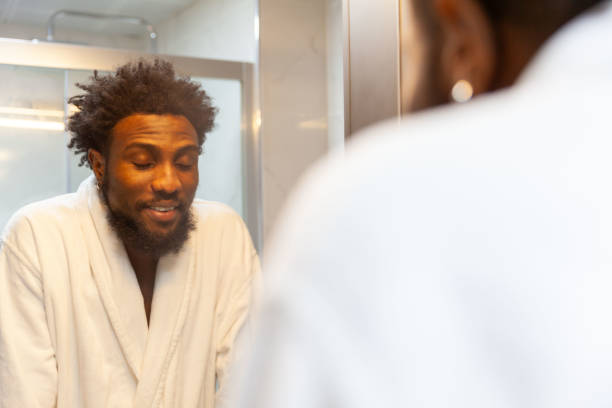 istock Person looking at himself in the mirror 1821263620