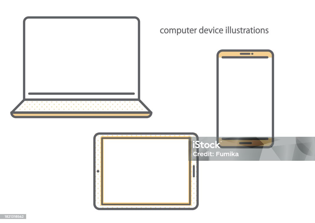 Computer Device Frame Image Smartphone Tablet Pc Lap Top Computer Device Frame Set Stock ...