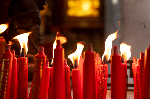 Candles in the Buddhist Temple