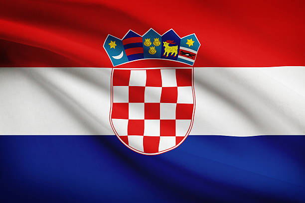 istock Series - ruffled flags. Republic of Croatia. 182138251