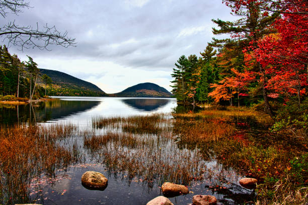 Jordan Pond Vibrance stock photo