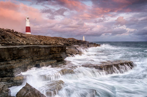 istock Stormy Sunset at Portland Bill 182138527