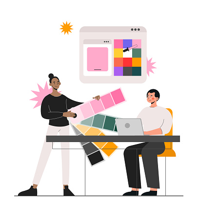 Design Studio Scene Vector Concept Stock Illustration - Download Image ...