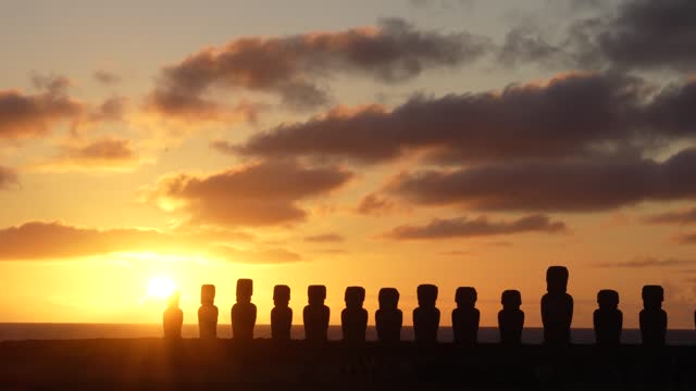 Ahu Tongariki Moai at Sunrise, Easter Island