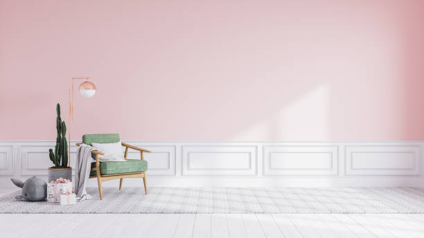 istock background,Christmas New Year ,Minimal interior lliving room,pinkwall background,3d render 1821433393