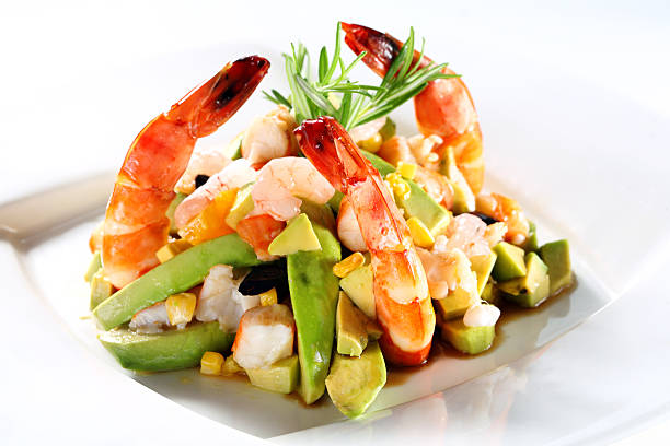 istock Jumbo Shrimp and avacado 182145299