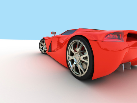 A red sports car designed by myself.
