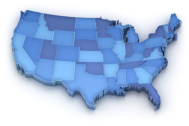 USA map with states stock photo