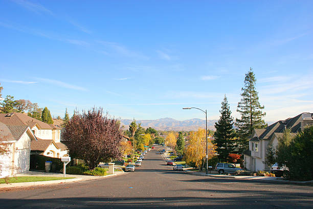 dia soalheiro de san jose - san francisco bay area community residential district california imagens e fotografias de stock