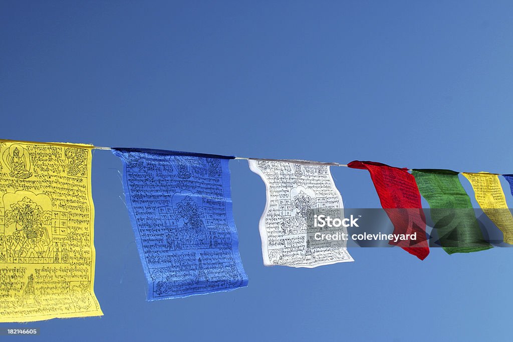 El Tíbet oración Flags - Foto de stock de Bandera libre de derechos