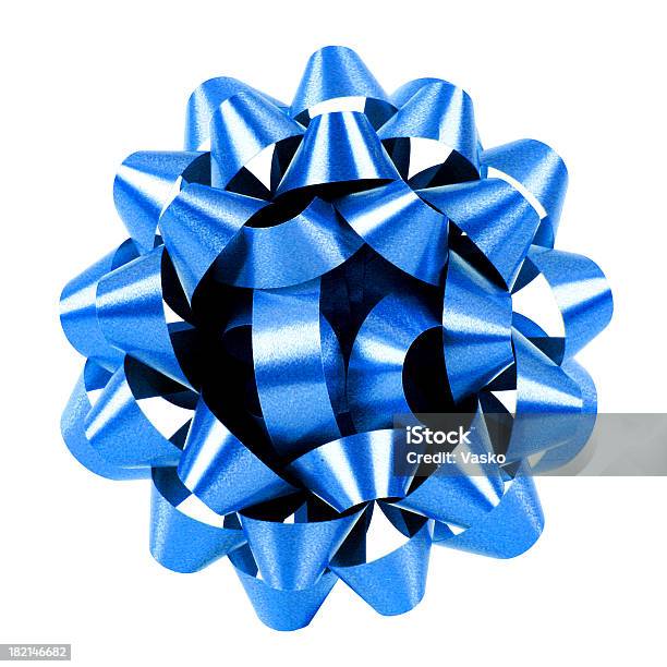 Blue Bow Stock Photo - Download Image Now - Anniversary, Birthday, Birthday Present