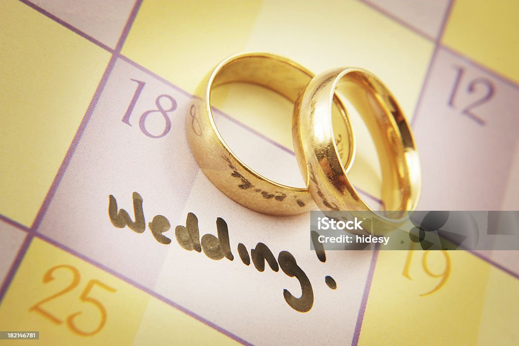 Wedding Planner rings on a calendar Adult Stock Photo