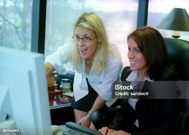 Surprised Office Workers Stock Photo - Download Image Now - Blond Hair, Brown Hair, Business