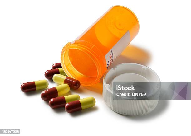 Farmaci Su Prescrizione 3 - Fotografie stock e altre immagini di Flacone di pillole - Flacone di pillole, Sfondo bianco, Antibiotico