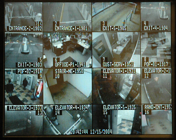 monitor de seguridad - crimen fotos fotografías e imágenes de stock