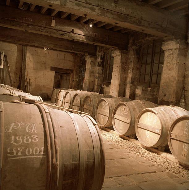 cognac cave - aging process french culture winemaking next to photos et images de collection