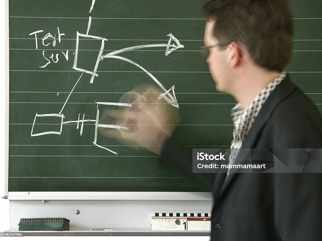 Drawing on a Blackboard Adult Stock Photo