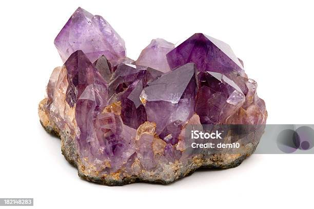 Amethyst Stockfoto und mehr Bilder von Amethyst - Amethyst, Quarz, Weißer Hintergrund