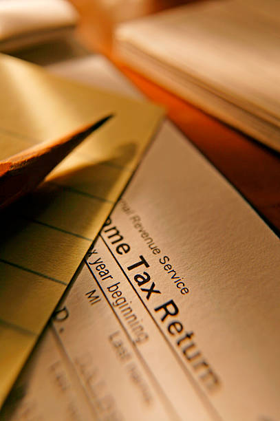 istock Tax preparation scene 182148286