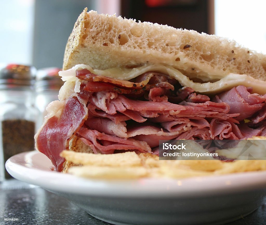 Deli Sandwich 2 A corned beef and pastrami sandwich on rye bread. Sandwich Stock Photo