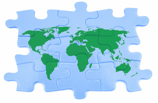 Continents on a puzzle