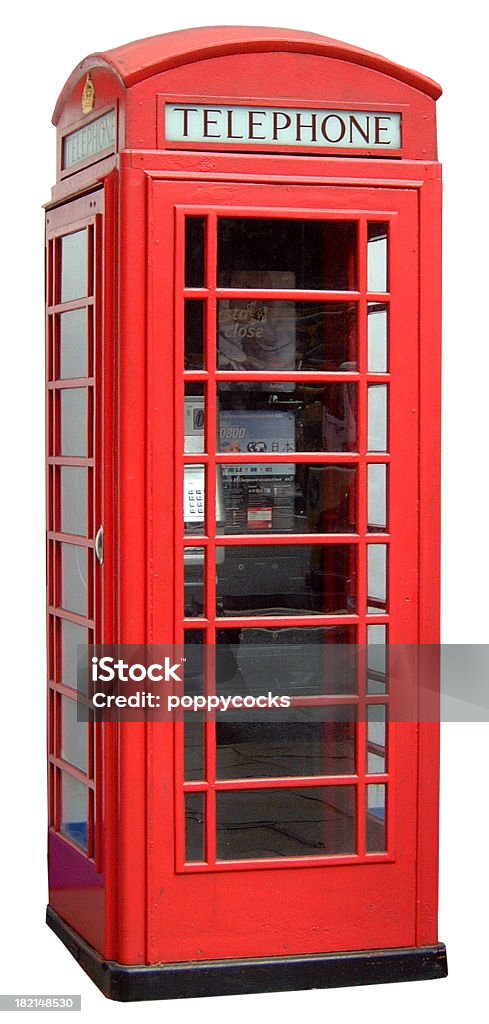 Telephone Box Traditional British red telephone box as seen all over the UK. Telephone Booth Stock Photo