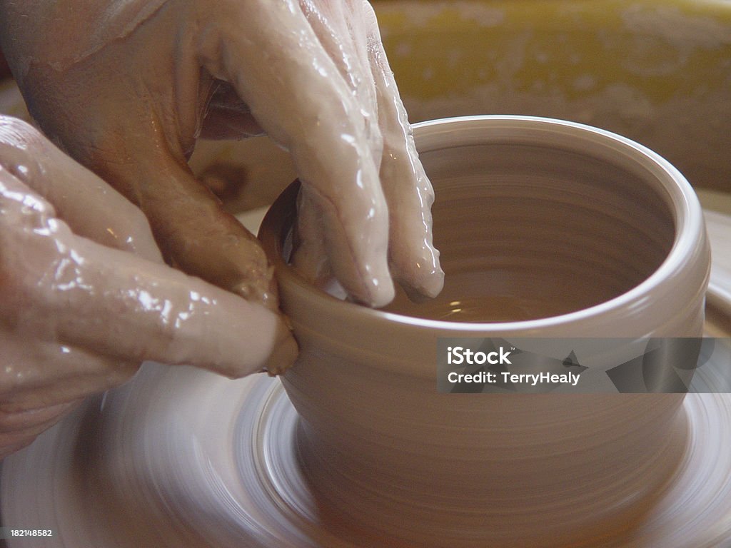 Potter's Hands #3 "Close-up of potter turning a bowl on a potter's wheel. Manteo, N.C." Art Stock Photo