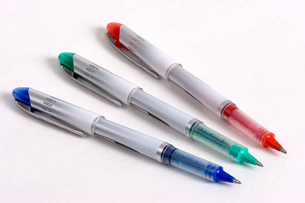 Tricolor Pens stock photo