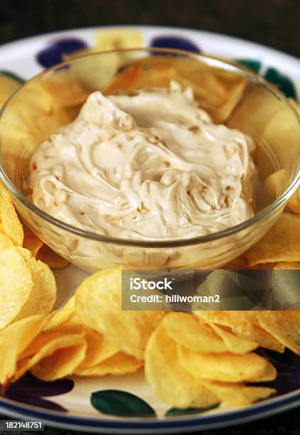 Chips And Dip Stock Photo - Download Image Now - Dipping Sauce, Potato Chip, Onion