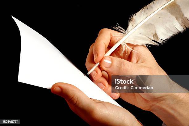 Author At Work Stock Photo - Download Image Now - Quill Pen, Poet, Writing - Activity