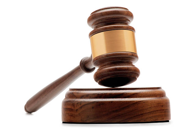 istock Gavel and Sound Block On White Background 182148800