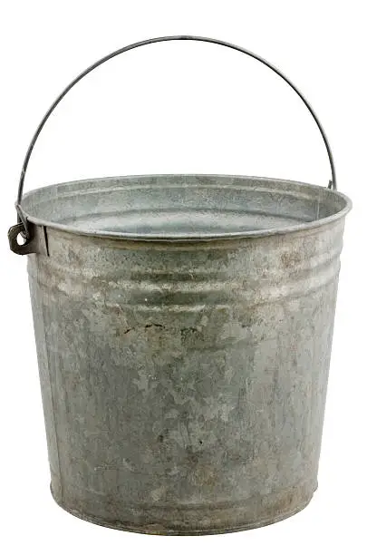 Photo of Vintage metal bucket isolated on white