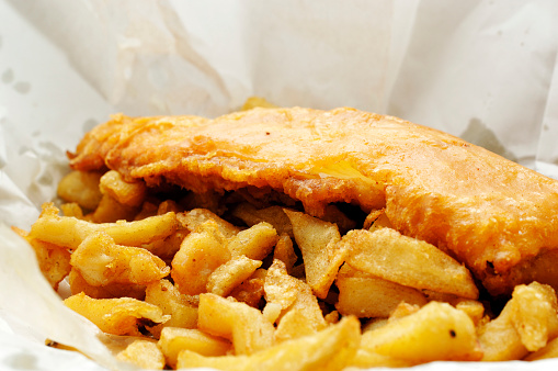 wrapper of english fish and chips