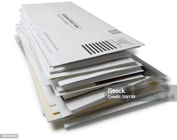 Stos Mail 2 - zdjęcia stockowe i więcej obrazów Poczta śmieciowa - Poczta śmieciowa, Białe tło, Frankownica