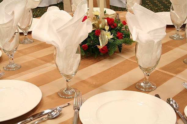 Formal Banquet Table Setting stock photo