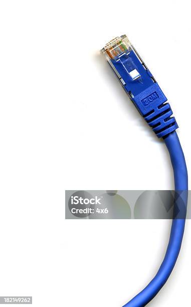 Blue Cable Stock Photo - Download Image Now - Cable, Network Connection Plug, Computer